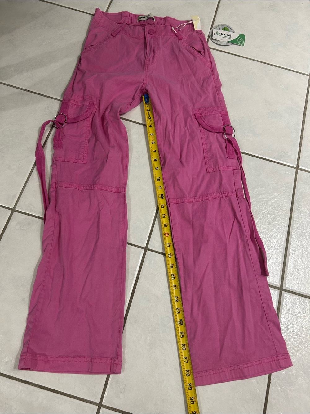 Women’s Cargo Tie-Waist Pants in Hot Pink - Picture 4 of 9